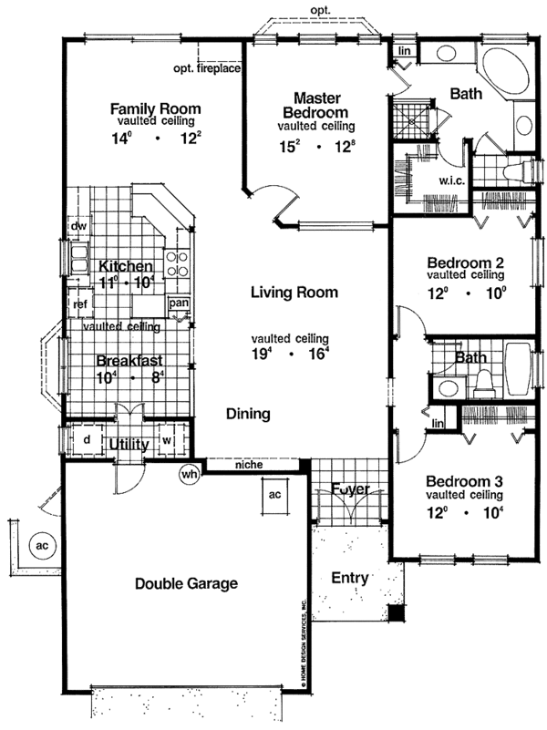 Architectural House Design - Mediterranean Floor Plan - Main Floor Plan #417-588