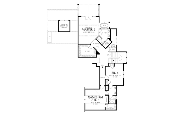 Floor Plan - Upper Floor for Craftsman House Plan #48-879 - 5 bed, 4.5 bath