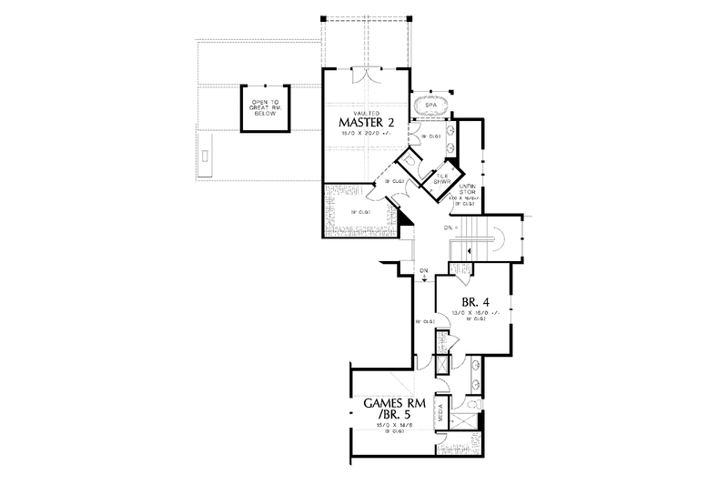 Architectural House Design - Floor Plan - Upper Floor for Craftsman House Plan #48-879 - 5 bed, 4.5 bath