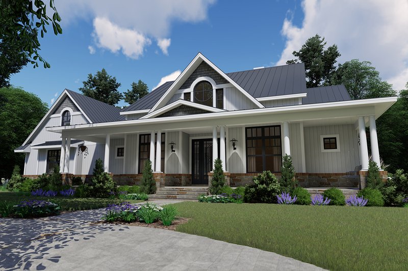 Home Plan - Exterior - Front Elevation 5 for Farmhouse House Plan #120-257 - 3 bed, 2.5 bath