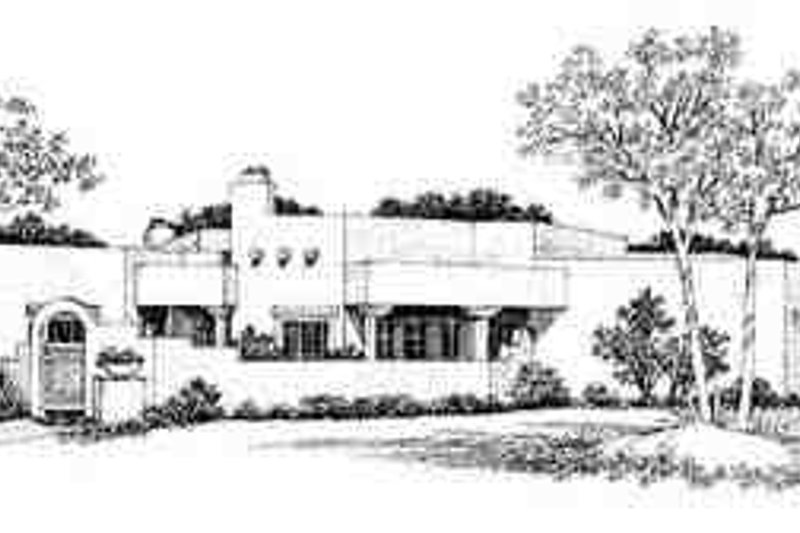 Home Plan - Adobe / Southwestern Exterior - Front Elevation Plan #72-233