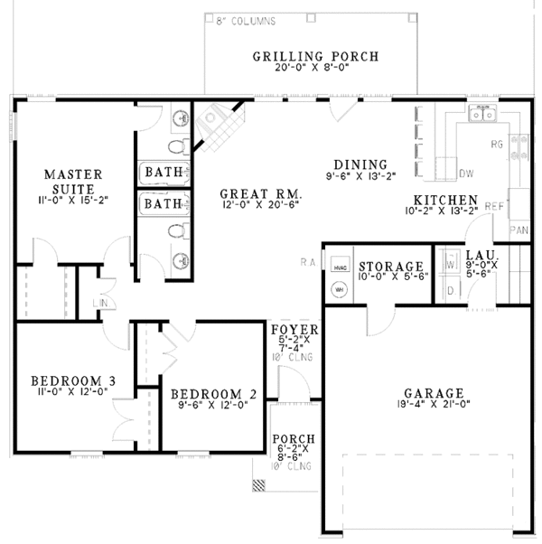 House Plan Design - Ranch Floor Plan - Main Floor Plan #17-3026