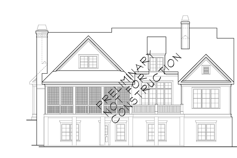 House Blueprint - Exterior - Rear Elevation for Colonial House Plan #927-945 - 3 bed, 3.5 bath