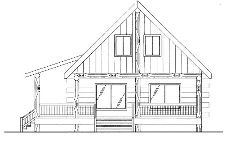 Log Style House Plan - 1 Beds 1 Baths 1236 Sq/Ft Plan #117-596