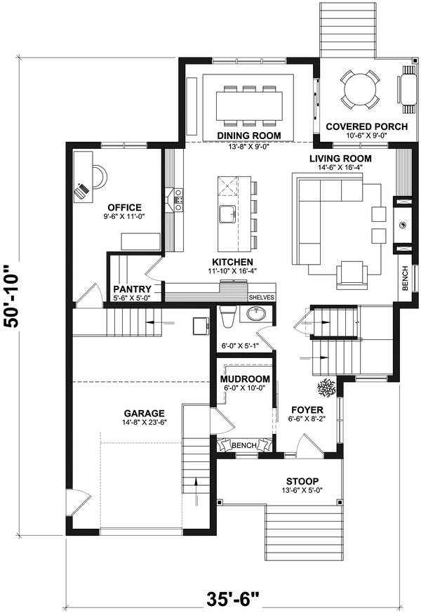 House Design - Country Floor Plan - Main Floor Plan #23-2804