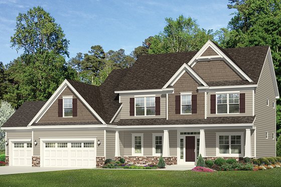 Exterior - Front Elevation 3 for Traditional House Plan #1010-158 - 4 bed, 2.5 bath