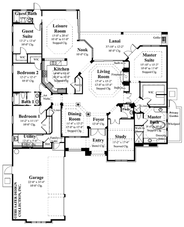 House Design - Mediterranean Floor Plan - Main Floor Plan #930-350