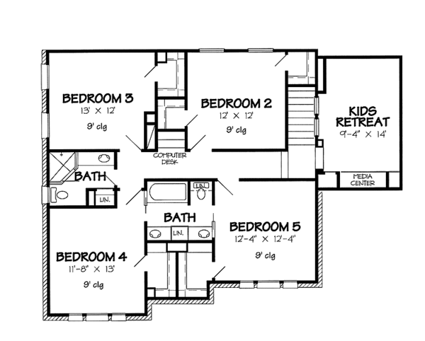 Home Plan - Country Floor Plan - Upper Floor Plan #968-29
