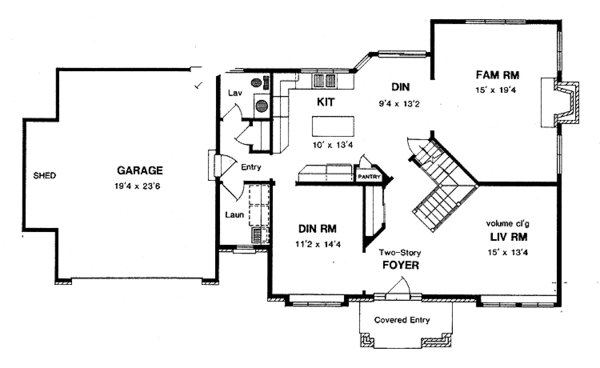 Architectural House Design - Traditional Floor Plan - Main Floor Plan #316-215