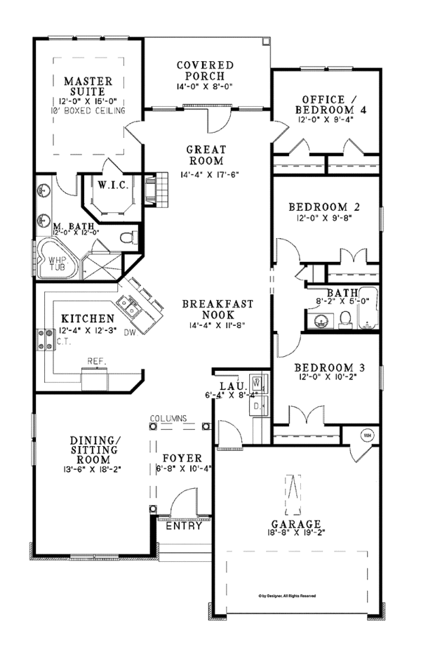 Architectural House Design - Craftsman Floor Plan - Main Floor Plan #17-3362