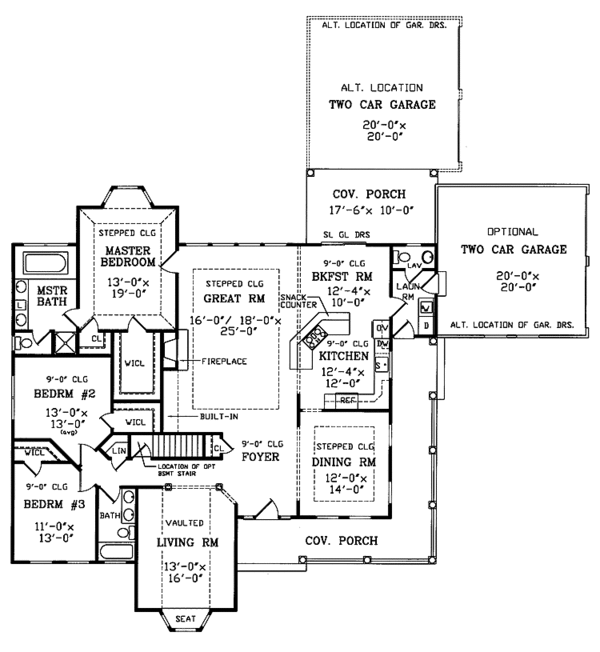 House Design - Country Floor Plan - Main Floor Plan #314-229