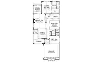 Floor Plan - Main Floor for Craftsman House Plan #929-84 - 3 bed, 2 bath