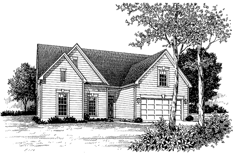 Architectural House Design - Exterior - Front Elevation 3 for Colonial House Plan #453-264 - 3 bed, 2 bath