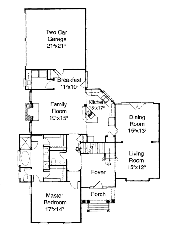 Home Plan - Colonial Floor Plan - Main Floor Plan #429-159