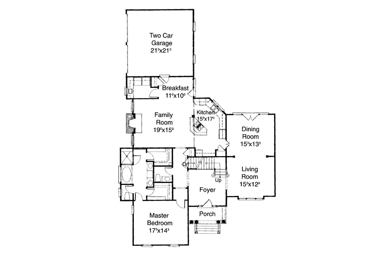 Dream House Plan - Floor Plan - Main Floor for Colonial House Plan #429-159 - 3 bed, 2.5 bath