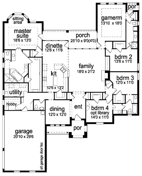 House Plan Design - Tudor Floor Plan - Main Floor Plan #84-714