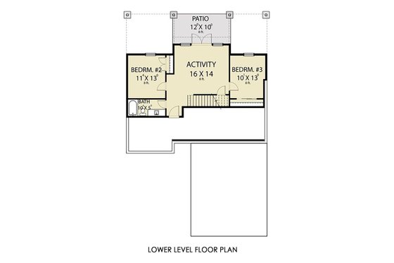 Floor Plan - Lower Floor for Craftsman House Plan #1070-124 - 3 bed, 2.5 bath