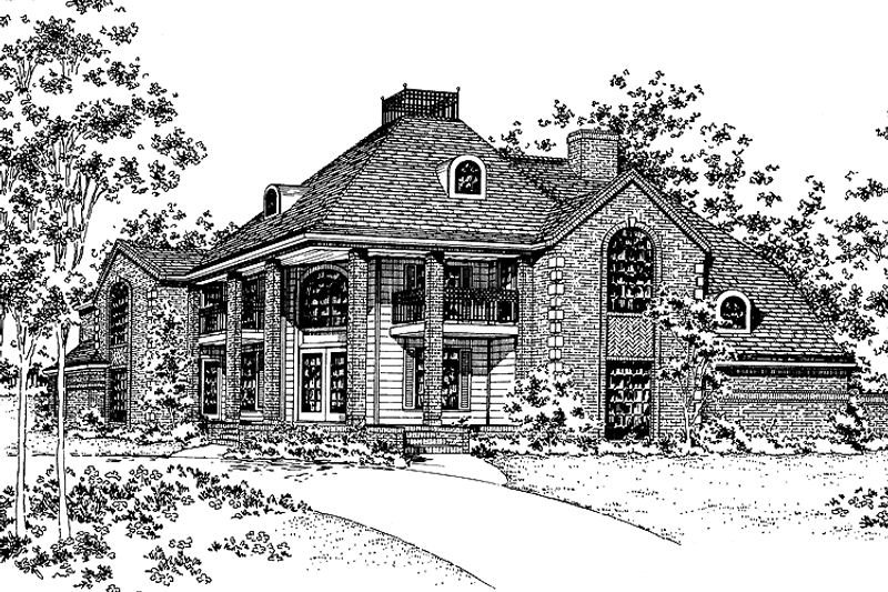 Home Plan - Exterior - Front Elevation 3 for Classical House Plan #952-37 - 4 bed, 3.5 bath