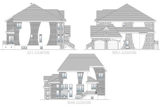 Exterior - Other Elevation for European House Plan #138-384 - 4 bed, 2.5 bath