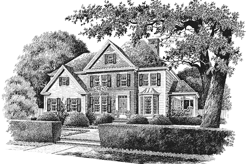 Home Plan - Exterior - Front Elevation 3 for Colonial House Plan #429-115 - 3 bed, 3.5 bath