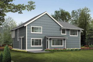 Exterior - Rear Elevation for Prairie House Plan #132-380 - 4 bed, 2.5 bath
