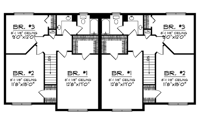 Dream House Plan - Floor Plan - Upper Floor for Country House Plan #70-1405 - 3 bed, 1.5 bath