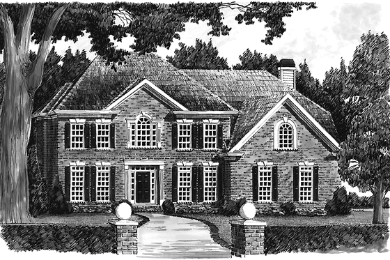 Exterior - Front Elevation 6 for Classical House Plan #927-60 - 5 bed, 4 bath