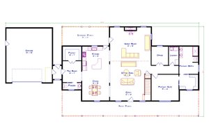 Floor Plan - Main Floor for Farmhouse House Plan #1115-11 - 3 bed, 2.5 bath