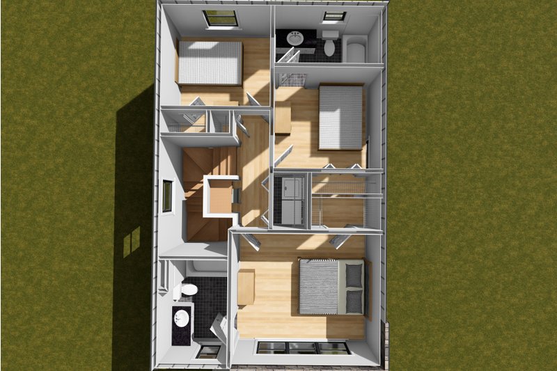 Dream House Plan - Floor Plan - Upper Floor 1 for Modern House Plan #513-2357 - 3 bed, 2.5 bath