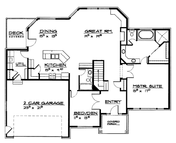 Dream House Plan - Traditional Floor Plan - Main Floor Plan #308-290