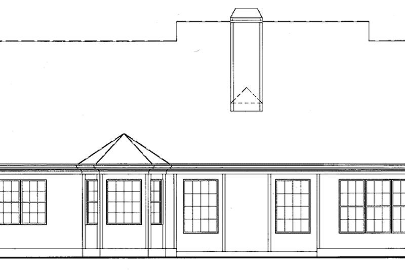 House Blueprint - Exterior - Rear Elevation for Country House Plan #54-195 - 3 bed, 2 bath