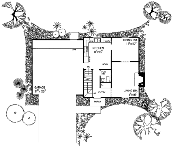 Architectural House Design - Colonial Floor Plan - Main Floor Plan #72-667