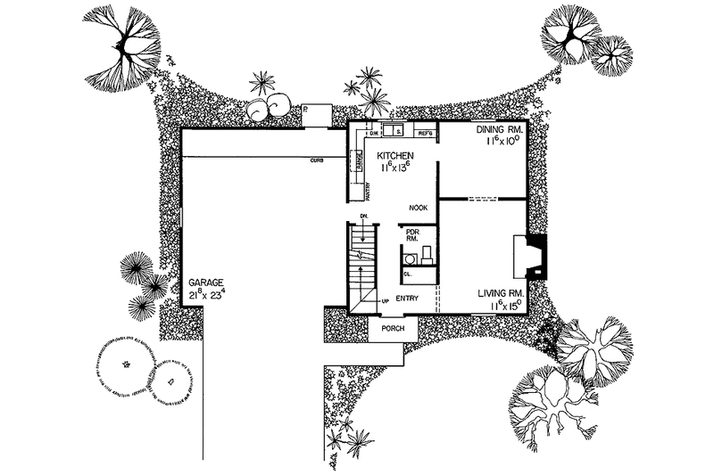 Home Plan - Floor Plan - Main Floor for Colonial House Plan #72-667 - 3 bed, 2.5 bath