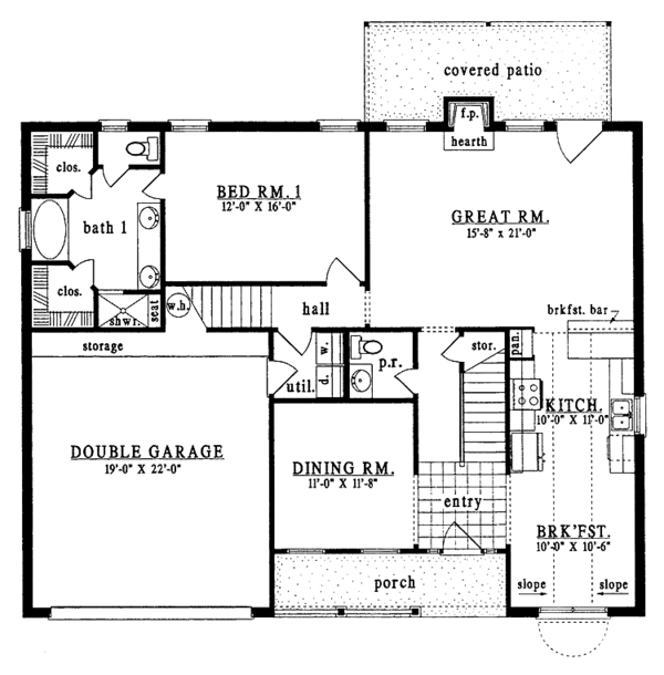 Home Plan - Country Floor Plan - Main Floor Plan #42-494