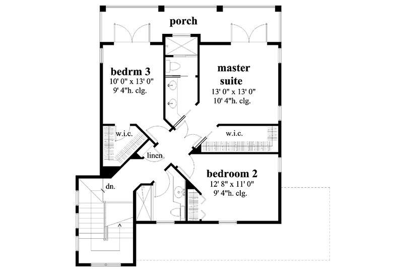 Architectural House Design - Floor Plan - Upper Floor for Craftsman House Plan #930-169 - 3 bed, 2.5 bath