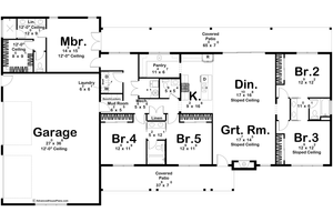 Floor Plan - Main Floor for Barndominium House Plan #455-667 - 5 bed, 3.5 bath