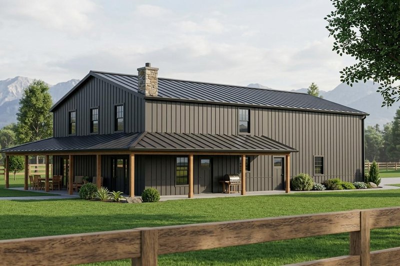 House Blueprint - Exterior - Front Elevation 2 for Country House Plan #1064-245 - 2 bed, 2.5 bath