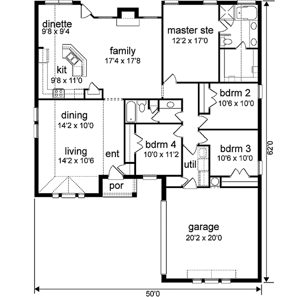 Home Plan - Traditional Floor Plan - Main Floor Plan #84-176