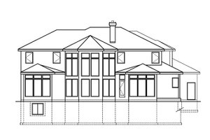 Exterior - Rear Elevation for European House Plan #67-735 - 3 bed, 3 bath