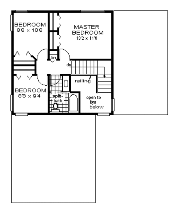 House Blueprint - European Floor Plan - Upper Floor Plan #18-202