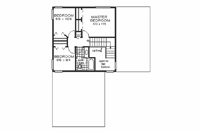 Home Plan - Floor Plan - Upper Floor for European House Plan #18-202 - 3 bed, 1.5 bath