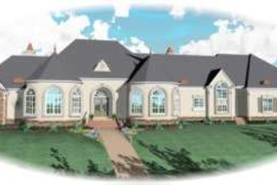 Exterior - Front Elevation for European House Plan #81-1361 - 4 bed, 4 bath