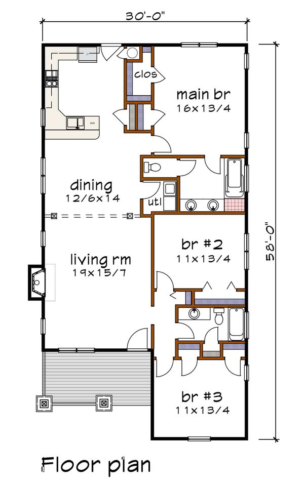 Home Plan - Craftsman Floor Plan - Main Floor Plan #79-269