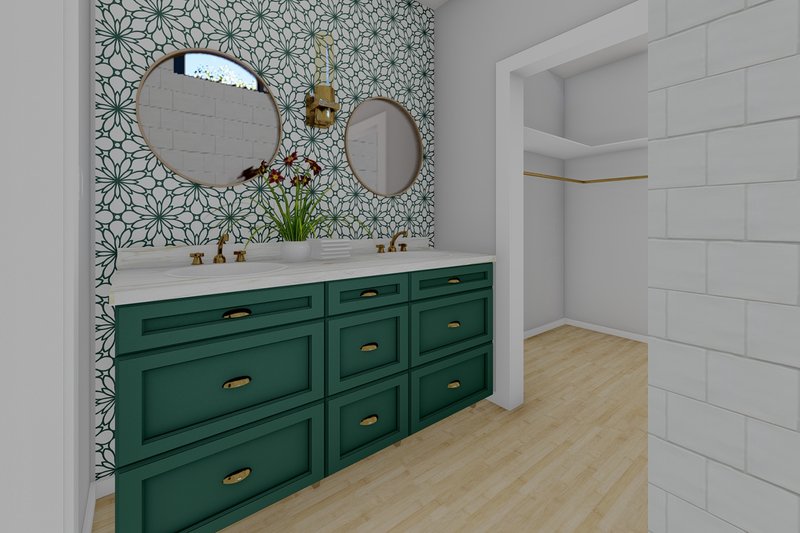 House Blueprint - Interior - Master Bathroom for Farmhouse House Plan #126-176 - 1 bed, 1.5 bath