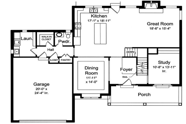 Traditional Floor Plan - Main Floor Plan #46-917