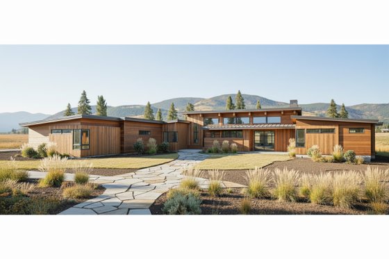 Exterior - Front Elevation 3 for Traditional House Plan #892-25 - 3 bed, 3.5 bath