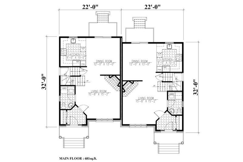 House Design - Floor Plan - Main Floor for Traditional House Plan #138-350 - 6 bed, 3.5 bath