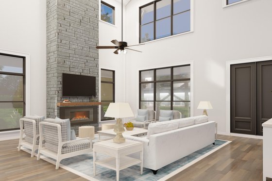 Interior - Family Room 1 for Barndominium House Plan #923-355 - 5 bed, 5.5 bath