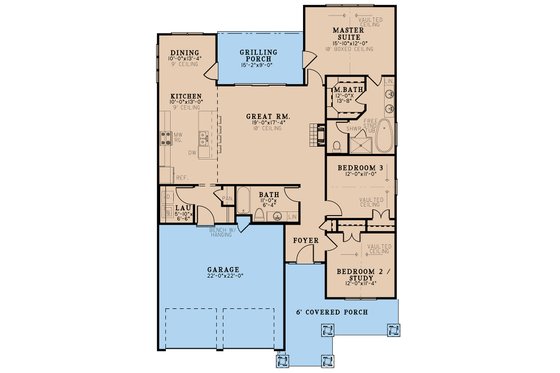 Floor Plan - Main Floor for Cottage House Plan #923-253 - 3 bed, 2 bath