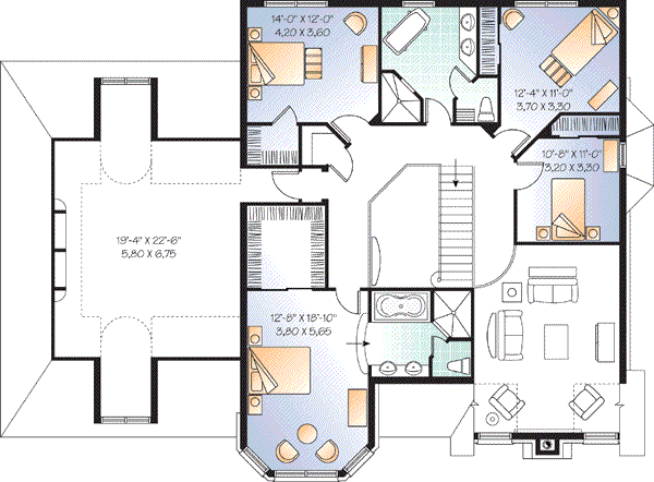 Home Plan - European Floor Plan - Upper Floor Plan #23-665